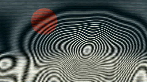 Linocut Wave, abstract desktop wallpaper