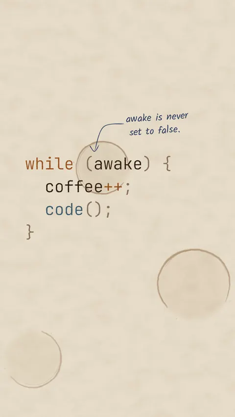 Infinite Coffee Loop, developer phone wallpaper
