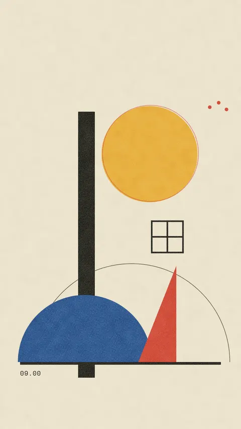 Bauhaus Hours (Light), duo phone wallpaper