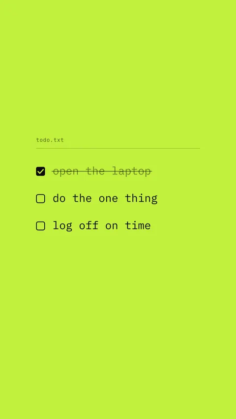 One Thing Checked, productivity phone wallpaper