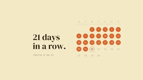 21 Days in a Row, productivity desktop wallpaper