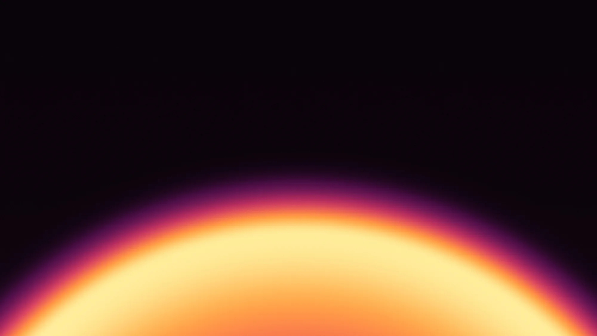 Plum Gold: Deep plum-black giving way to a molten gold and rose glow along a low arc.