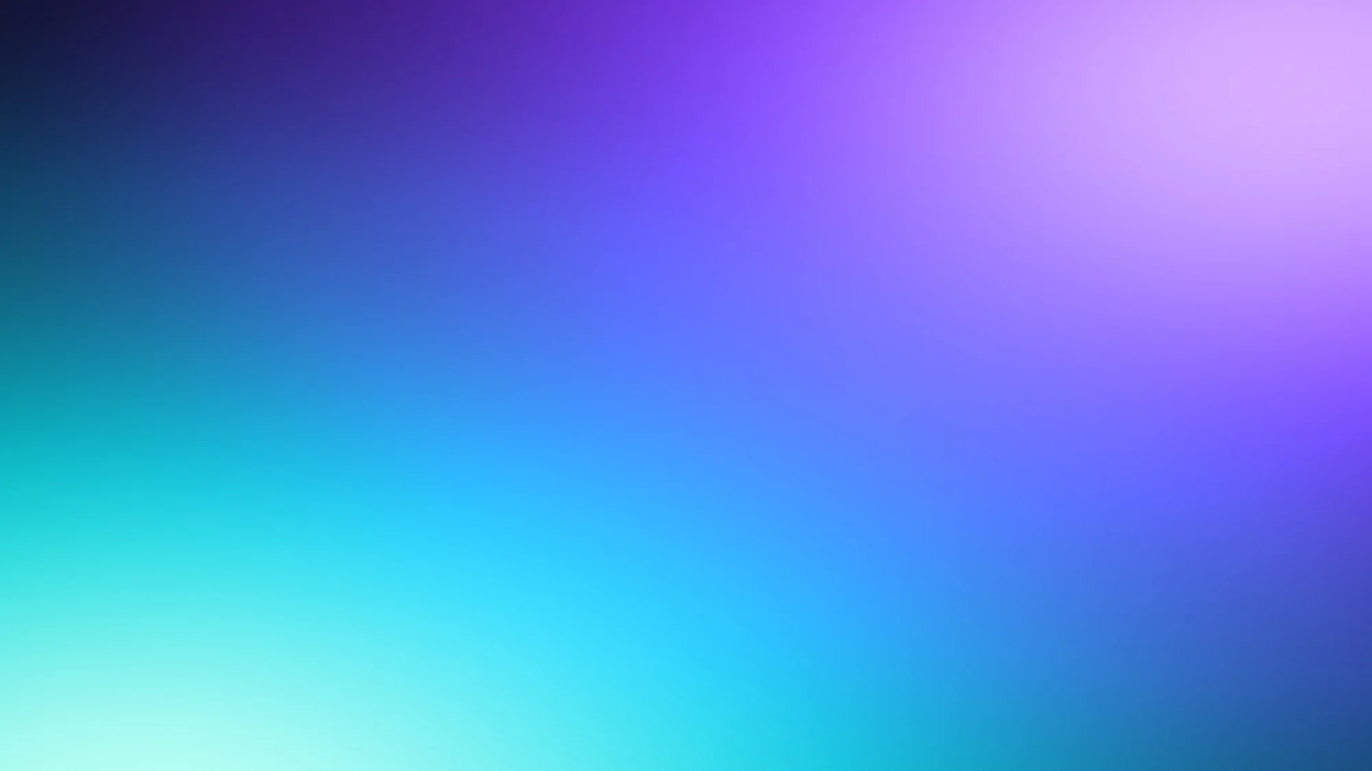 Turquoise Violet Split: Midnight canvas split between a turquoise light at lower left and a violet one at upper right.