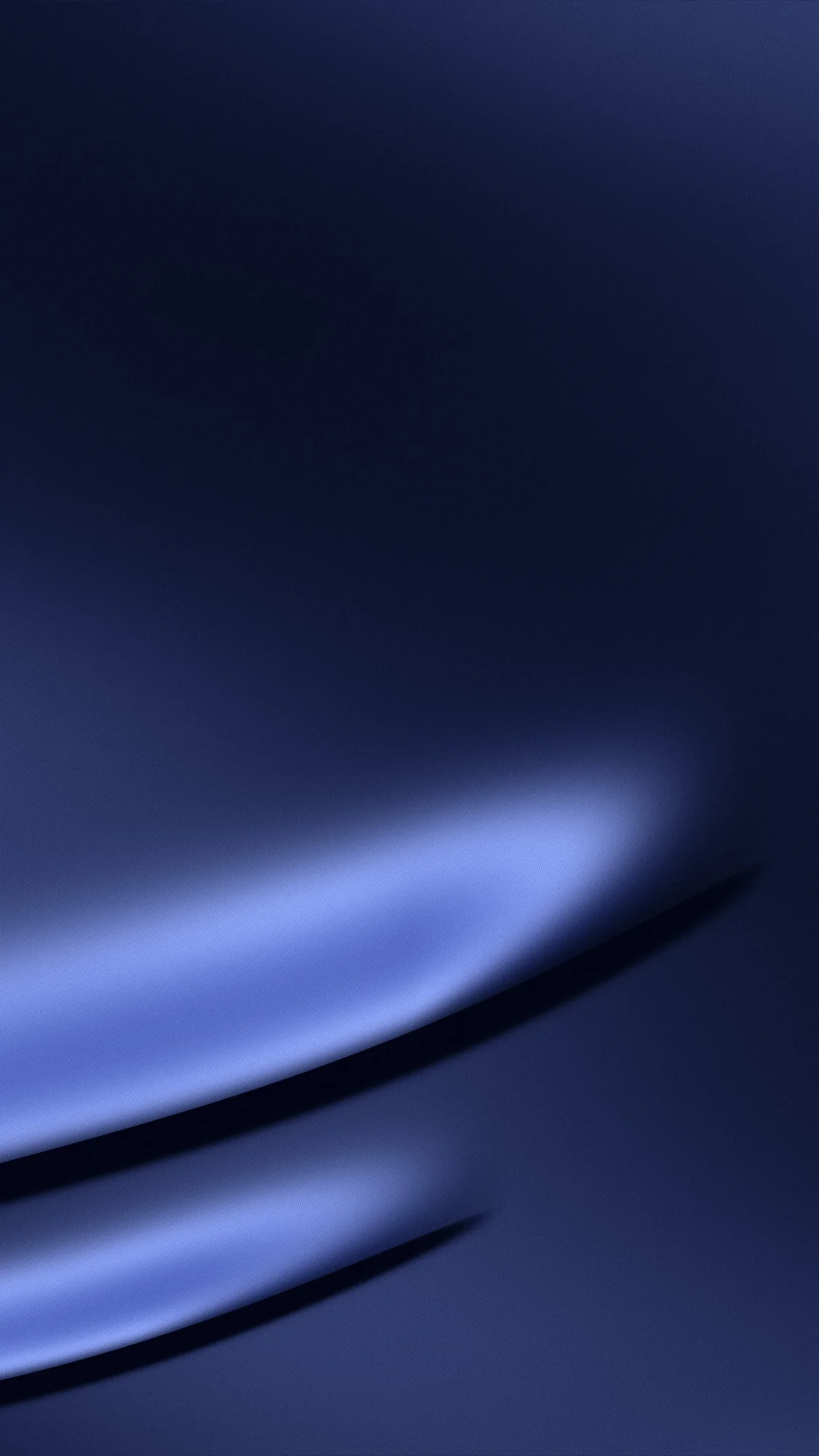 Sapphire Silk: Two sapphire satin folds sweep in from the lower left with a bright sheen along their crests, leaving deep blue space above.