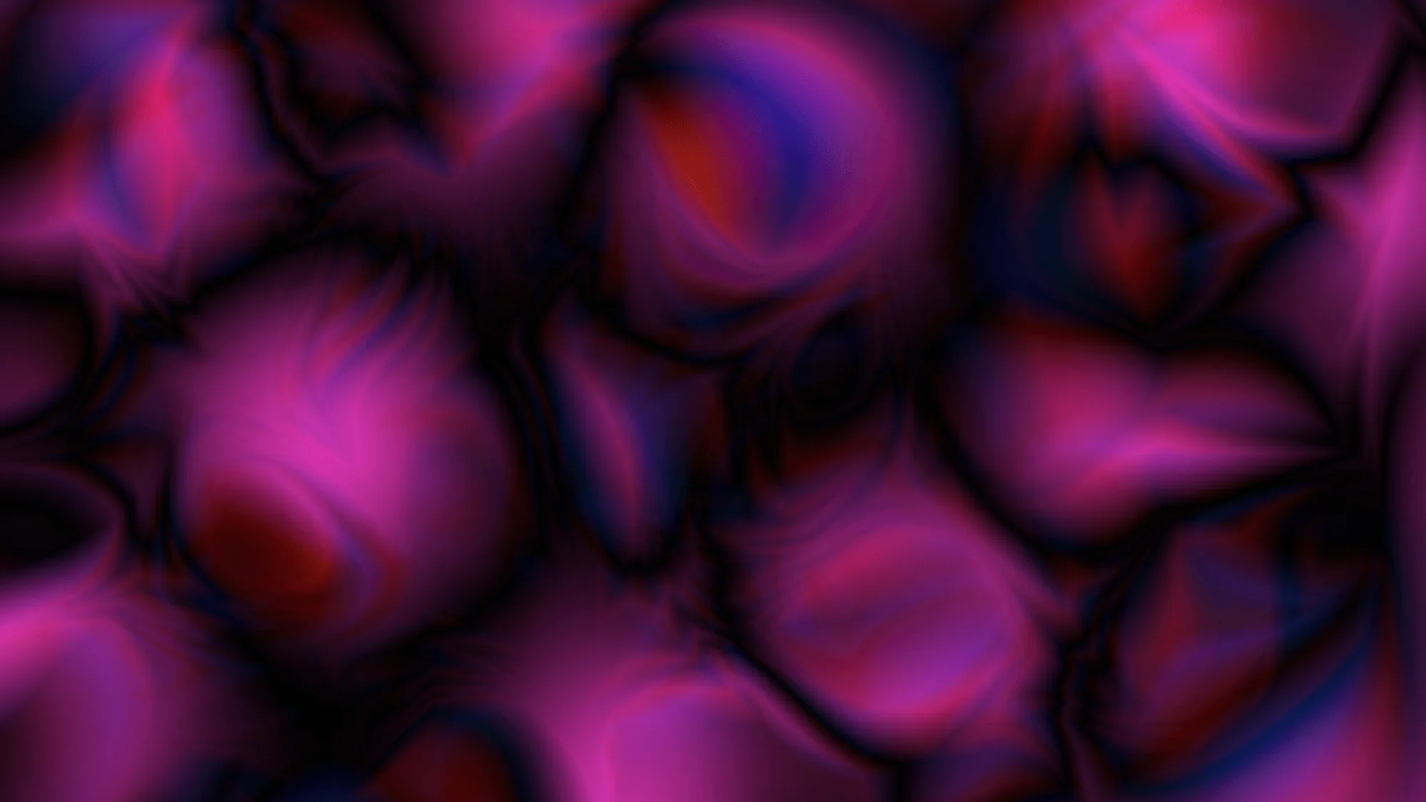 Magenta Flux: The Flux study in magenta and violet: liquid forms with dark, cracked edges.