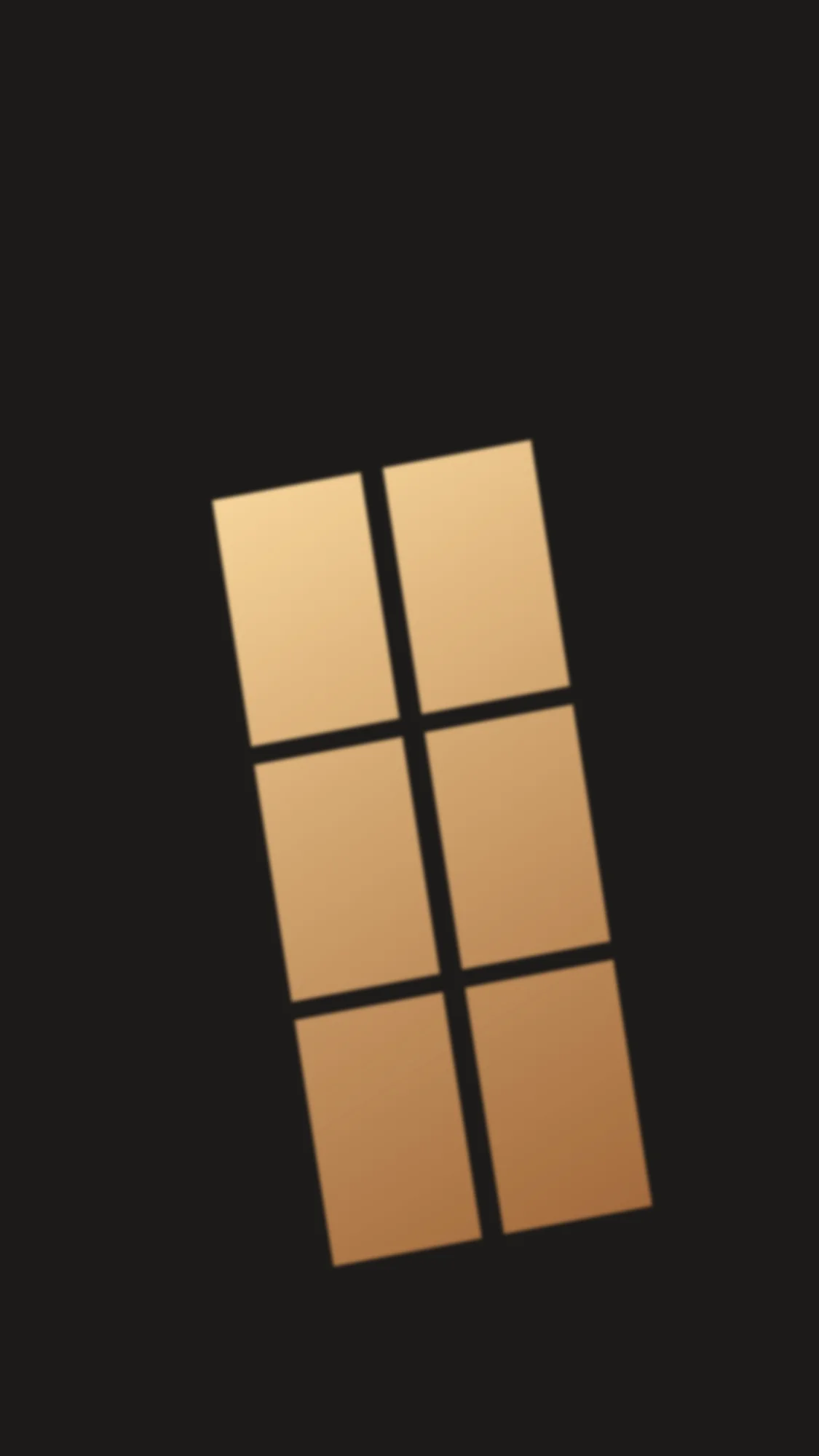 Window Light: Warm window light, split into six skewed panes, lands across the lower middle of a dark charcoal phone screen.