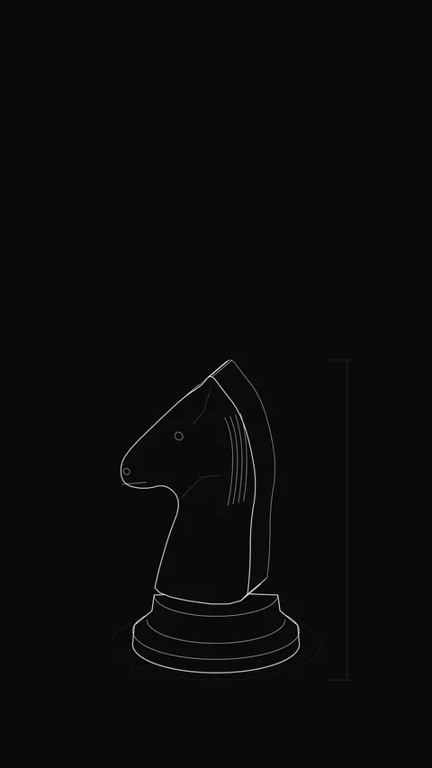 Chess Knight Outline, outline phone wallpaper