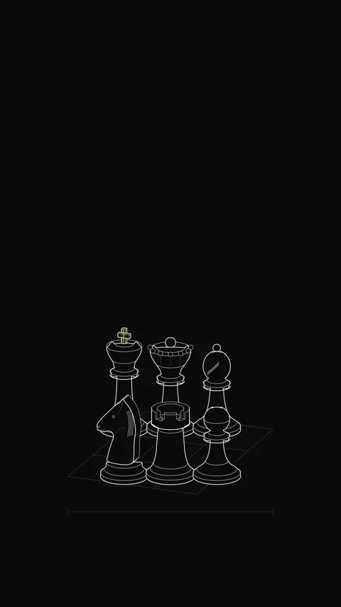 Chess Set Outline, outline phone wallpaper
