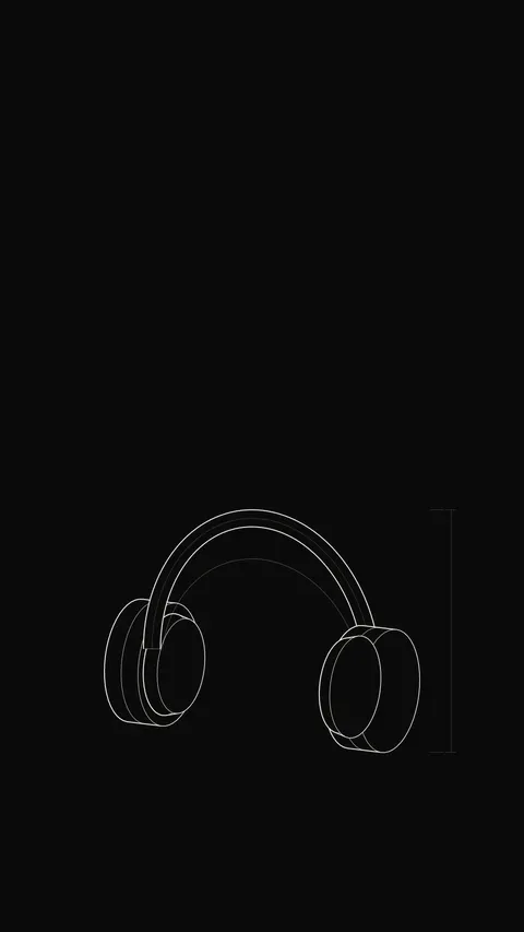 Headphones Outline, outline phone wallpaper