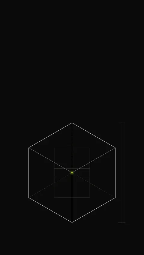Glass Prism Cube Outline, outline phone wallpaper