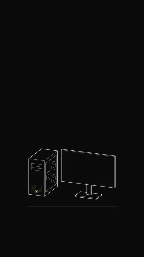 PC Tower and Monitor Outline, outline phone wallpaper